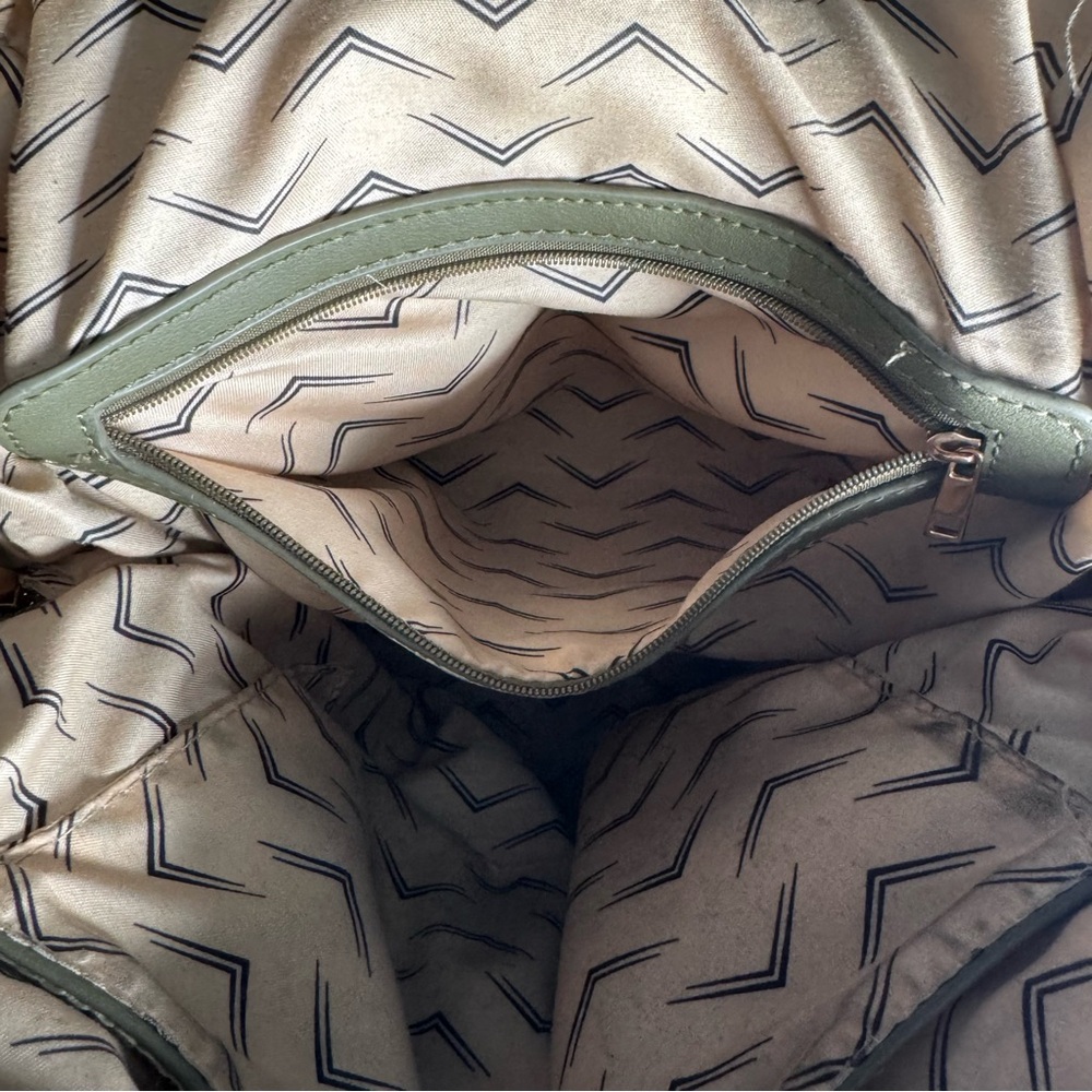 Moda Luxe Olive Green Suede & Leather Backpack Vegan - Picture 16 of 16
